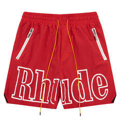 RHUDE 3M Reflective Letters Mesh Drawstring Shorts