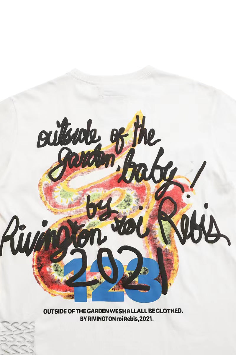 RRR123 Rainbow Snake Foam Letter Print T-shirts