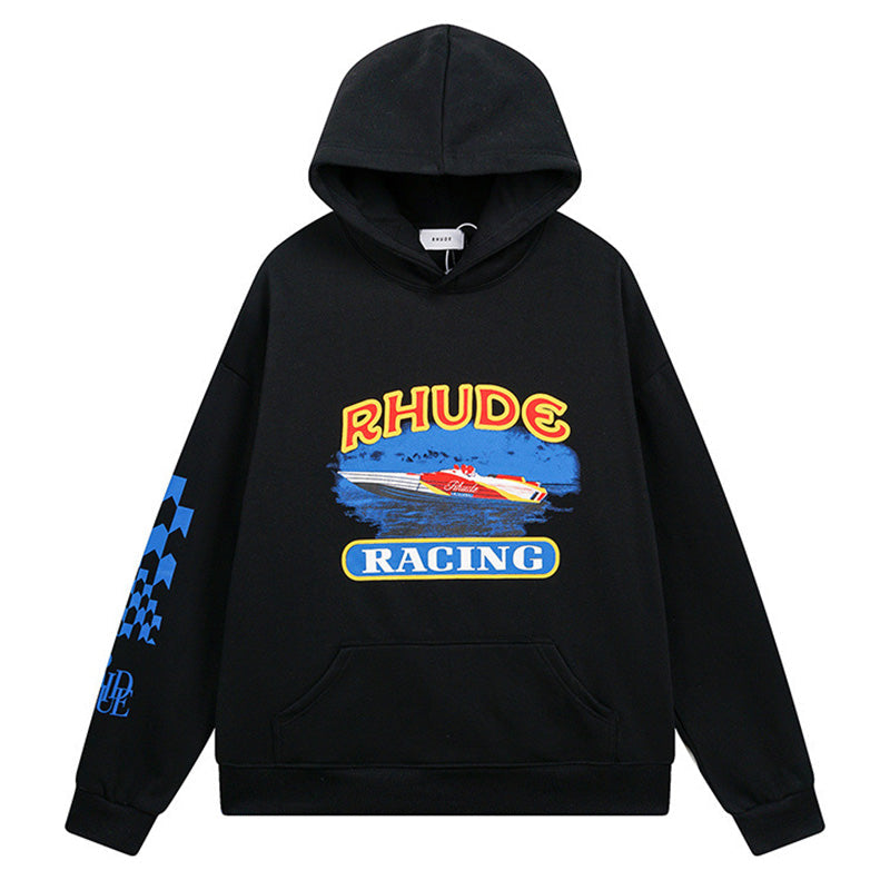 RHUDE Retro rowing autumn and winter loose couple hoodies