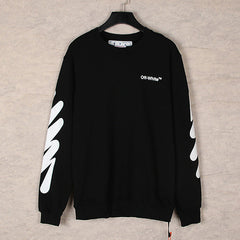 OFF WHITE Wavy Arrows Pattern Crewneck Sweatshirts