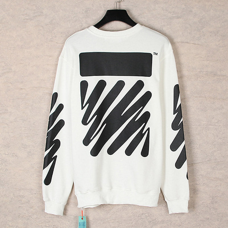 OFF WHITE Wavy Arrows Pattern Crewneck Sweatshirts