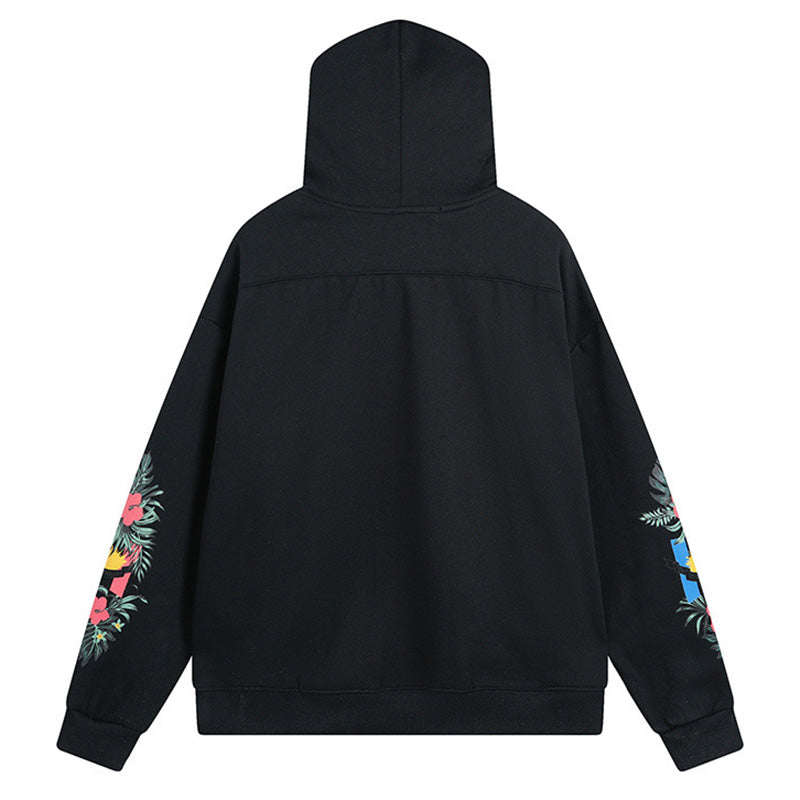 RHUDE Retro floral autumn and winter loose couple hoodies