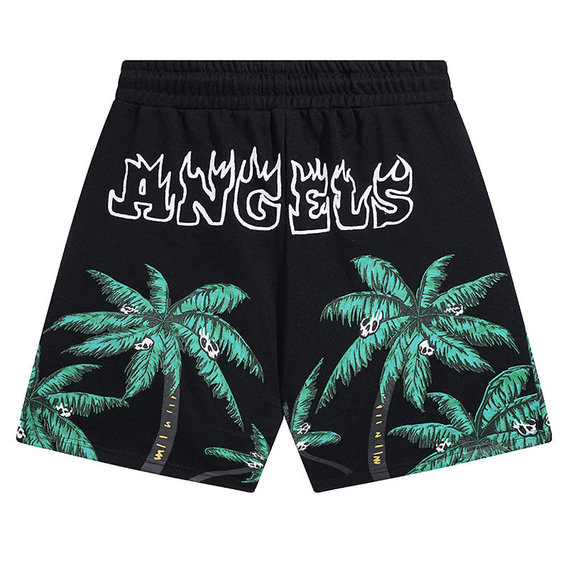 Palm Angels Hawaiian style coconut tree skull Shorts and T-Shirts