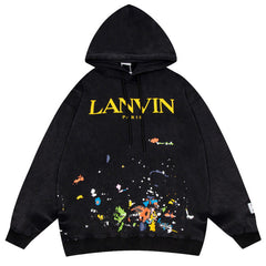 LANVIN x GALLERY Splash ink graffiti print Hoodies