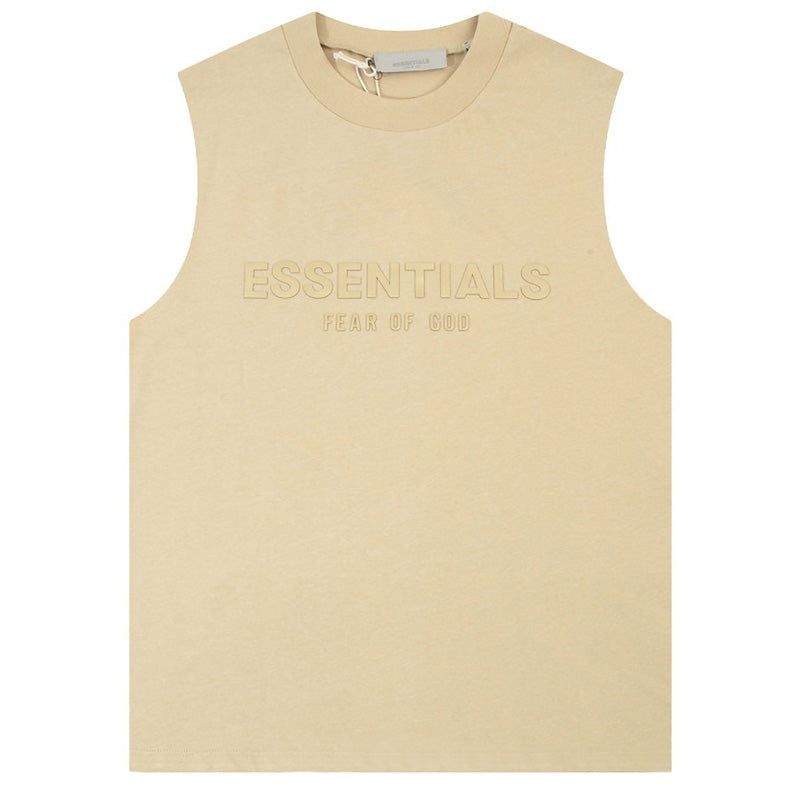 Fear Of God Flocked logo letter print Sleeveless T-Shirts