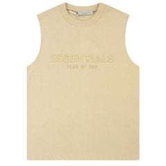 Fear Of God Flocked logo letter print Sleeveless T-Shirts