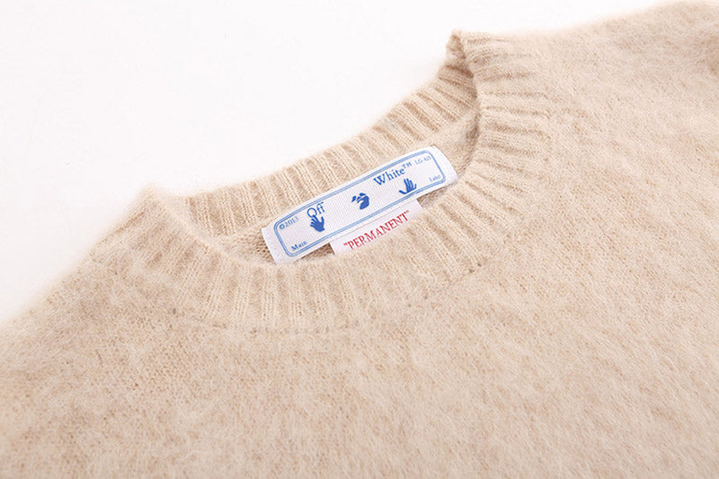 OFF WHITE jacquard monogram mohair sweater