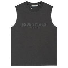 Fear Of God Flocked logo letter print Sleeveless T-Shirts