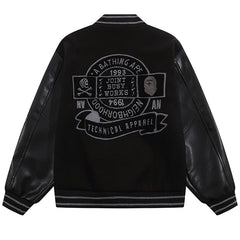 BAPE Leather Long Sleeve Baseball Jacket