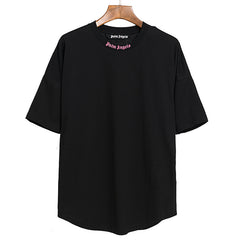 Palm Angel Black Double Logo Print Back Short Sleeve T-Shirt