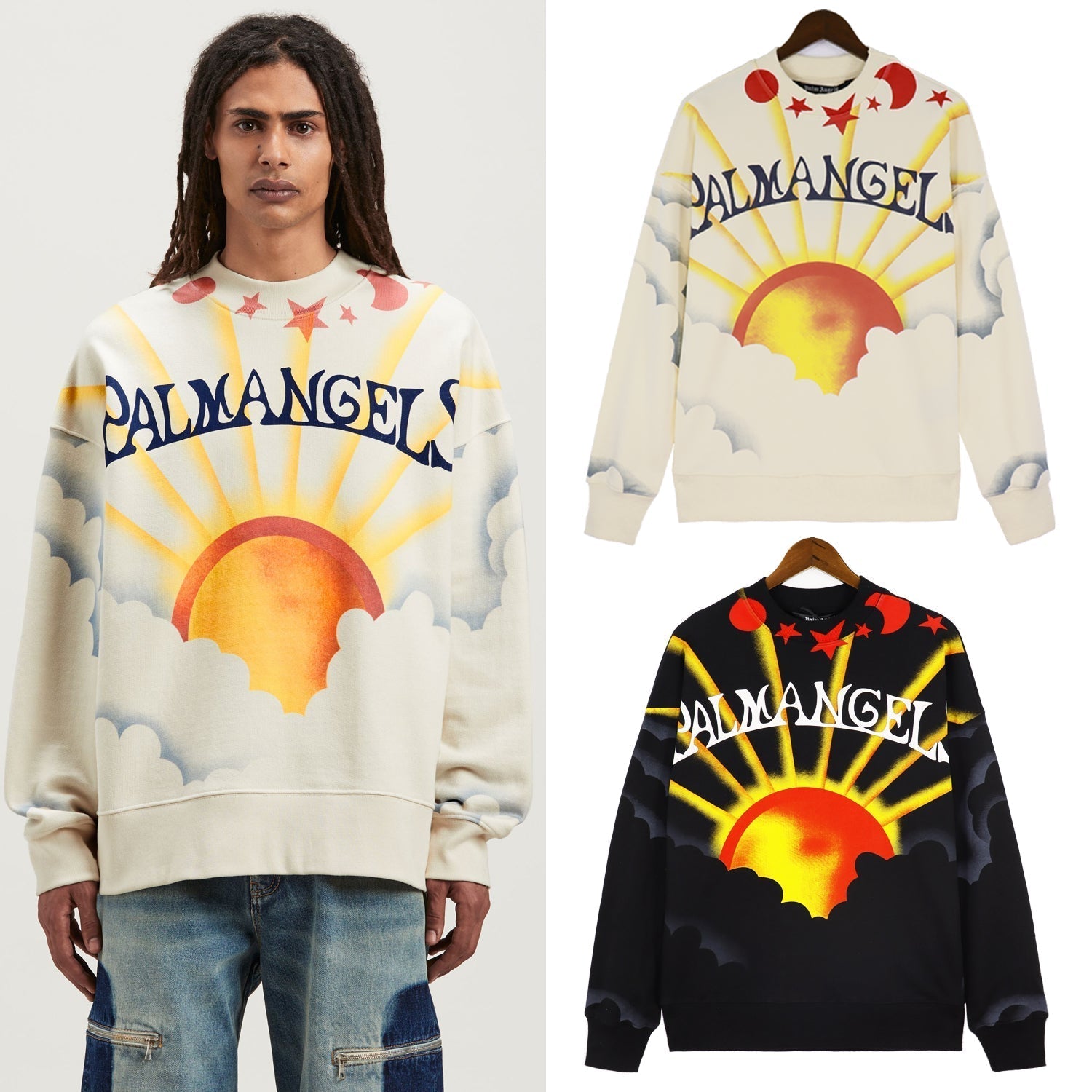 Palm Angels Sunrise PiercesTHE Clouds Sweatshirts