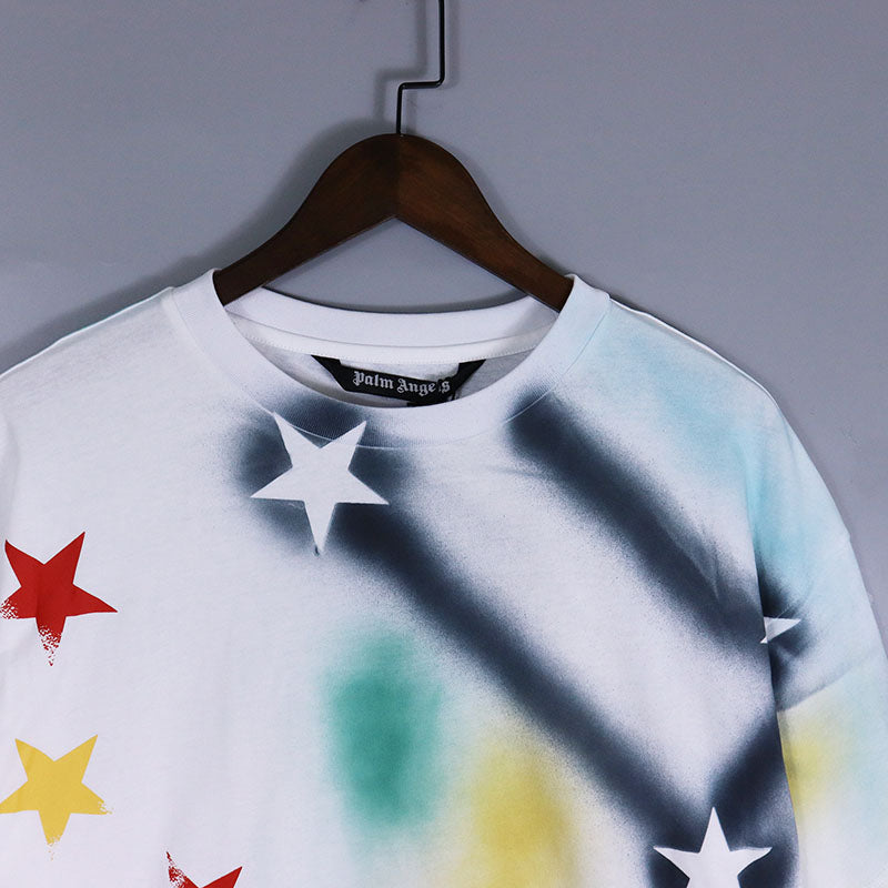 Palm Angels spring and summer new star fold print loose T-shirts