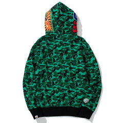 BAPE Green Camo Shark Zipper Hoodie