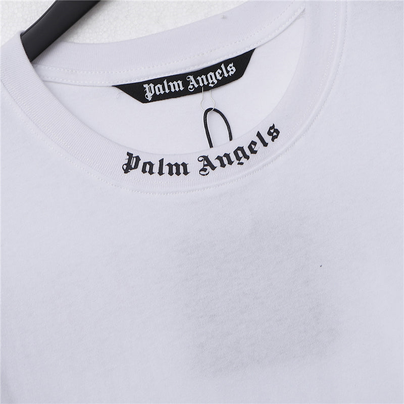 Palm Angel Black Double Logo Print Back Short Sleeve T-Shirt